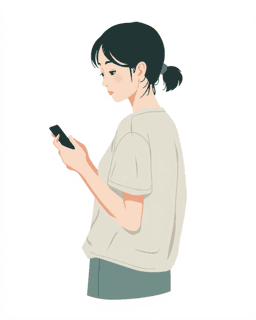 スマホで診断中